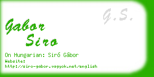 gabor siro business card