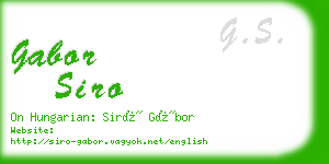 gabor siro business card